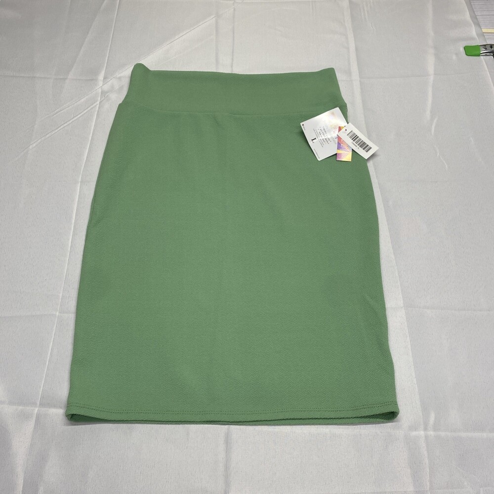 LuLaRoe Cassie Solid Green Pencil Skirt Size L NWT